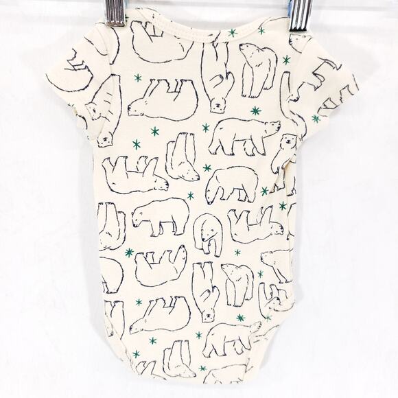 Carters Shirt Pants Two Piece Set Baby Newborn Cream Blue Polar Bear Comfort - Picture 3 of 7